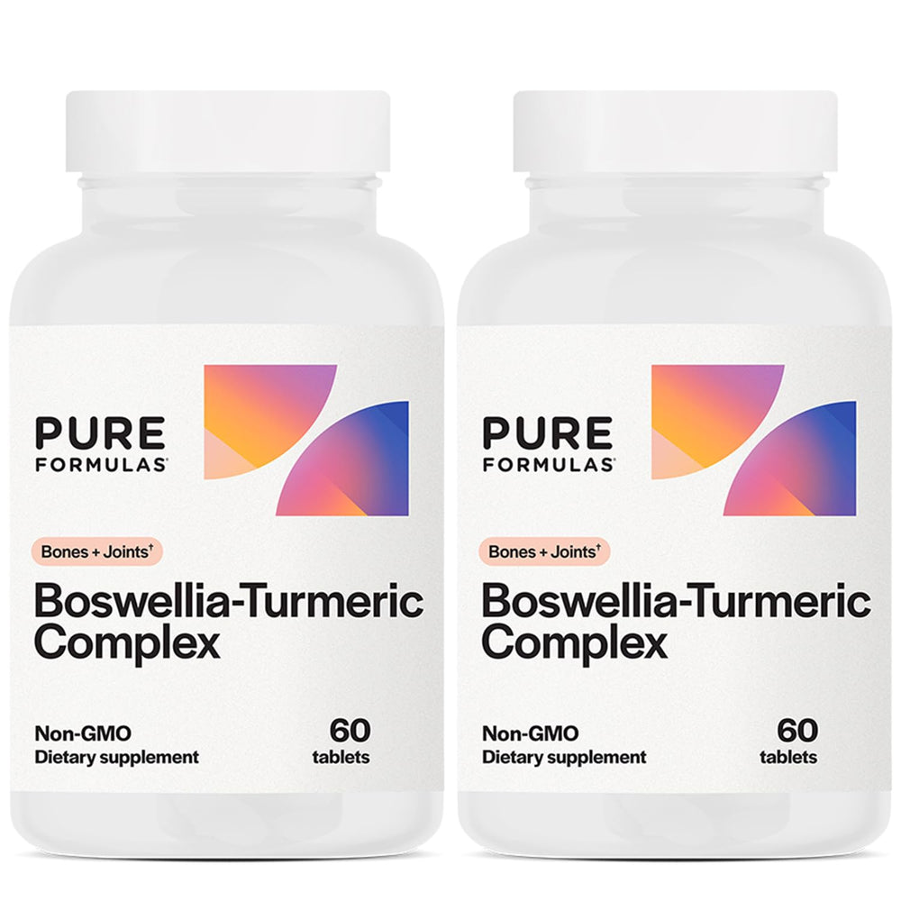 Front view of PureFormulas Boswellia Turmeric Complex bottle