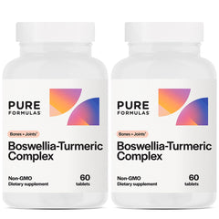 Front view of PureFormulas Boswellia Turmeric Complex bottle