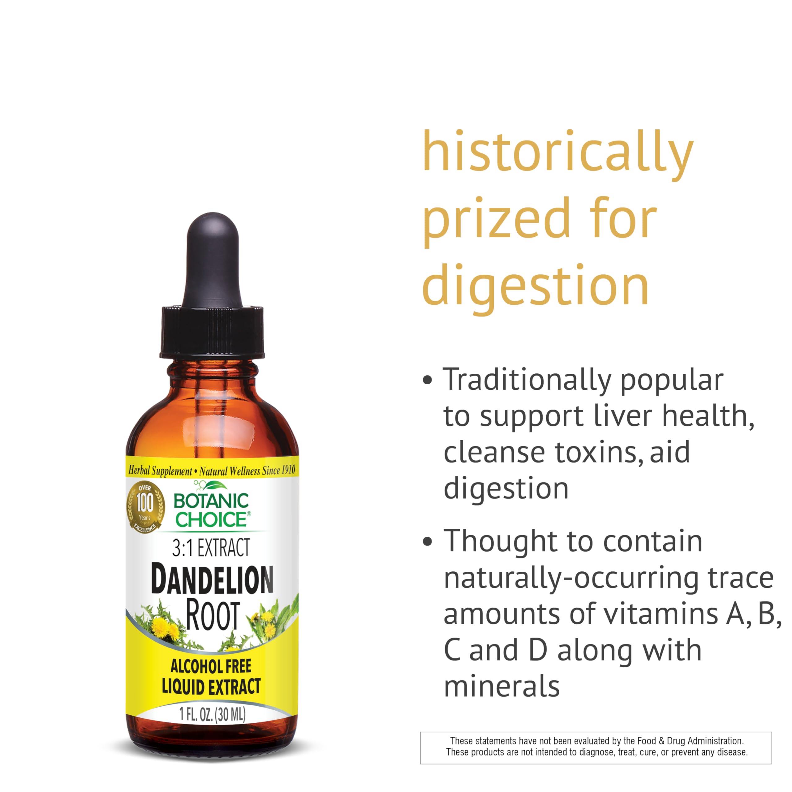 Dropper dispensing Dandelion Root liquid extract from bottle