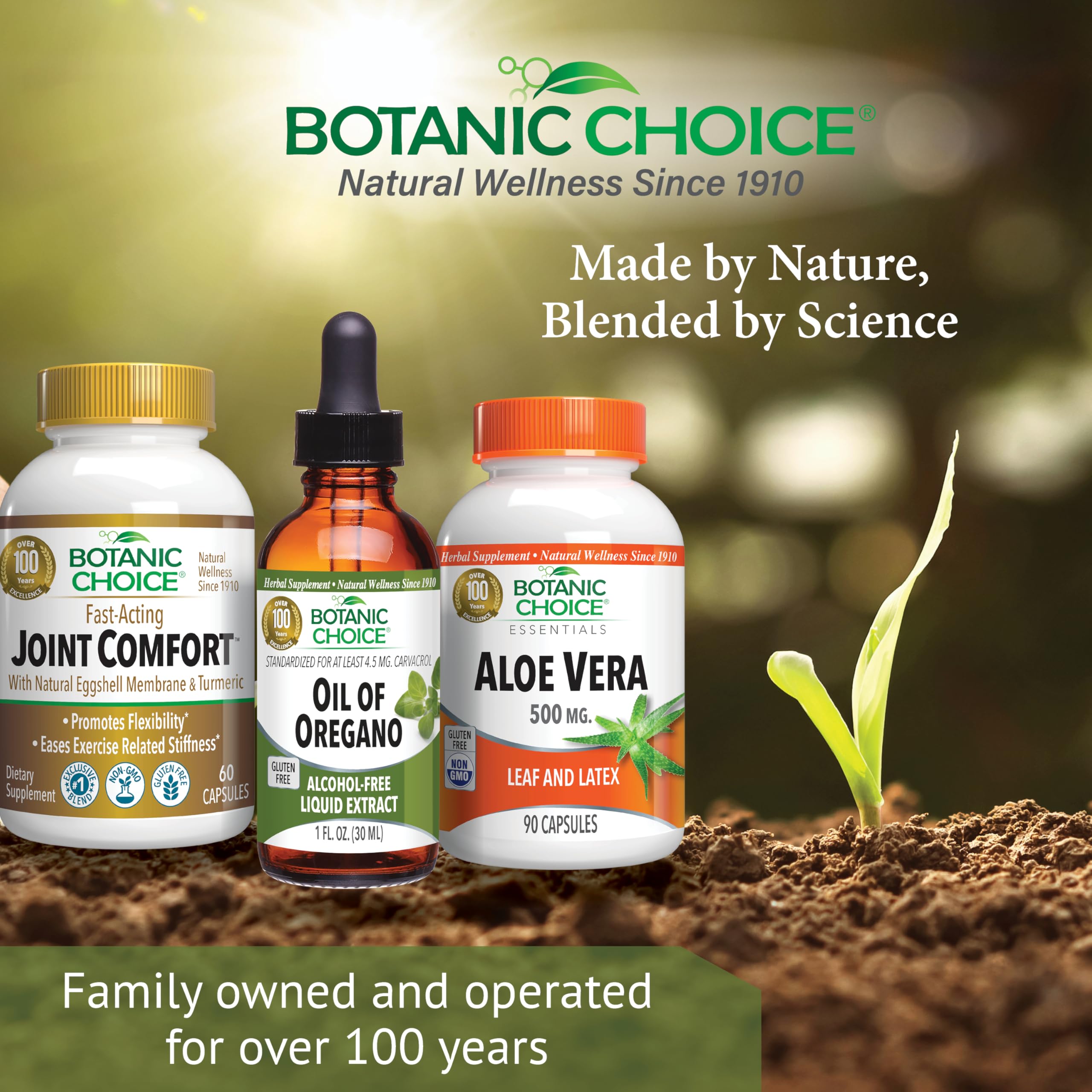 Packaging and bottle of Botanic Choice Oil of Oregano Liquid Extract