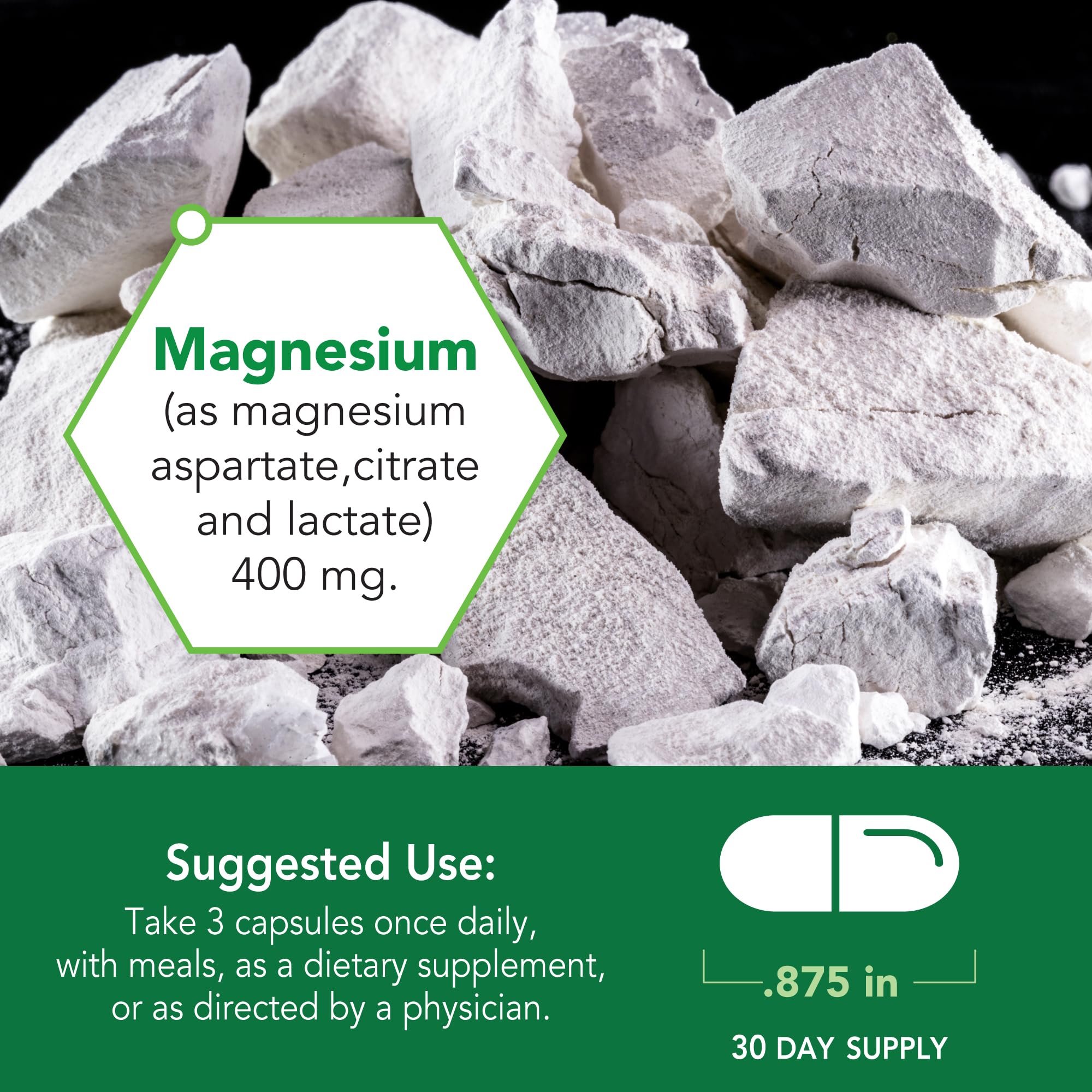 Botanic Choice label highlighting gluten-free triple magnesium formula