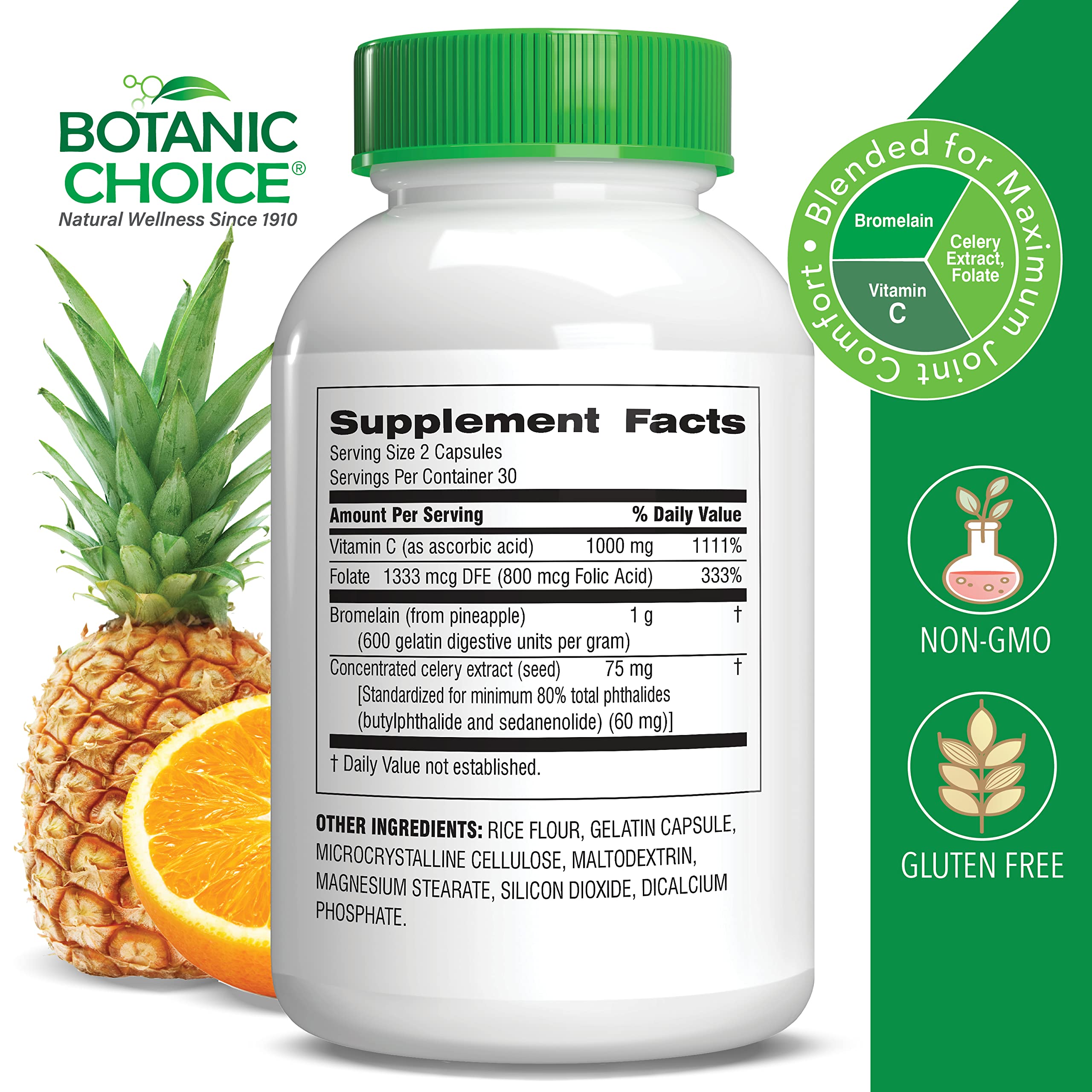 Botanic Choice Uric Acid Complex bottle back label