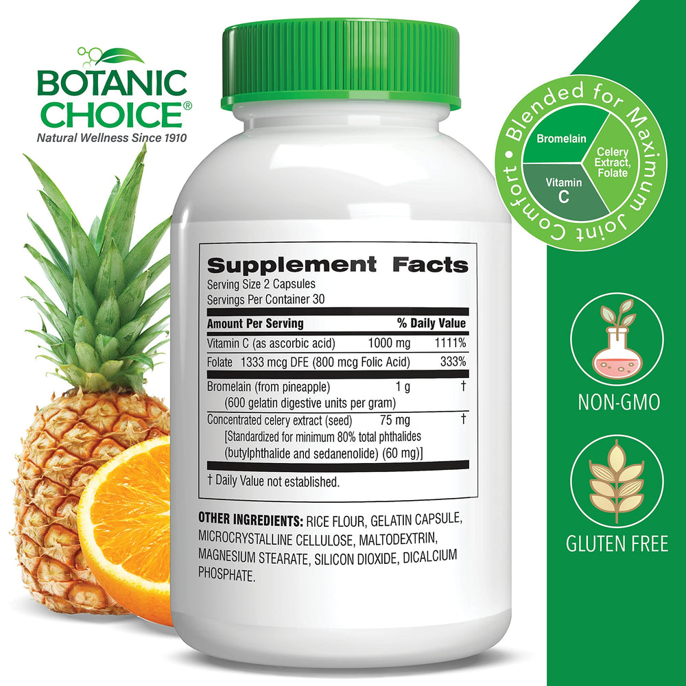 Botanic Choice Uric Acid Complex bottle back label