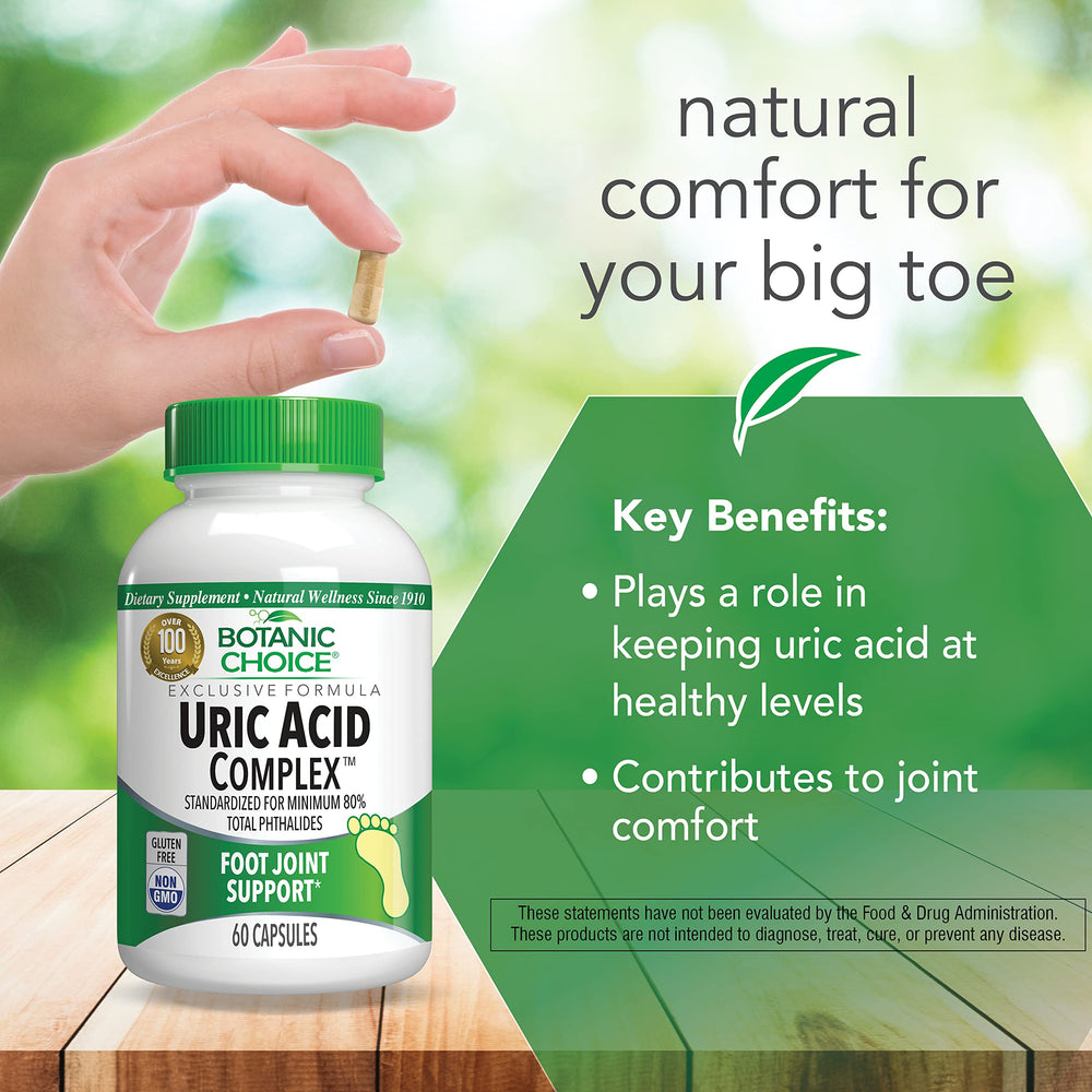 Uric Acid Complex capsules on white background