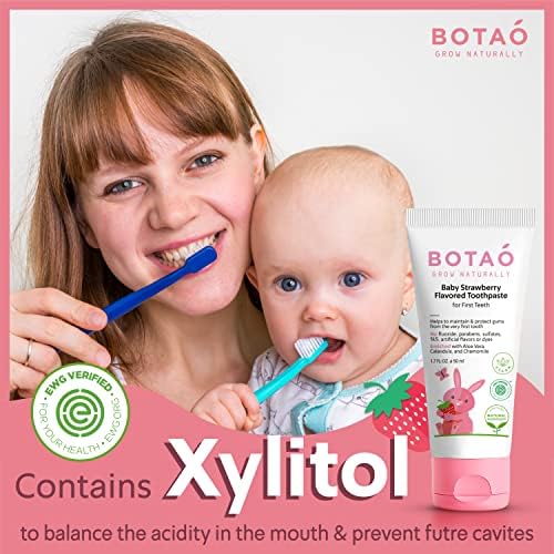 Strawberry-flavored training toothpaste for toddlers