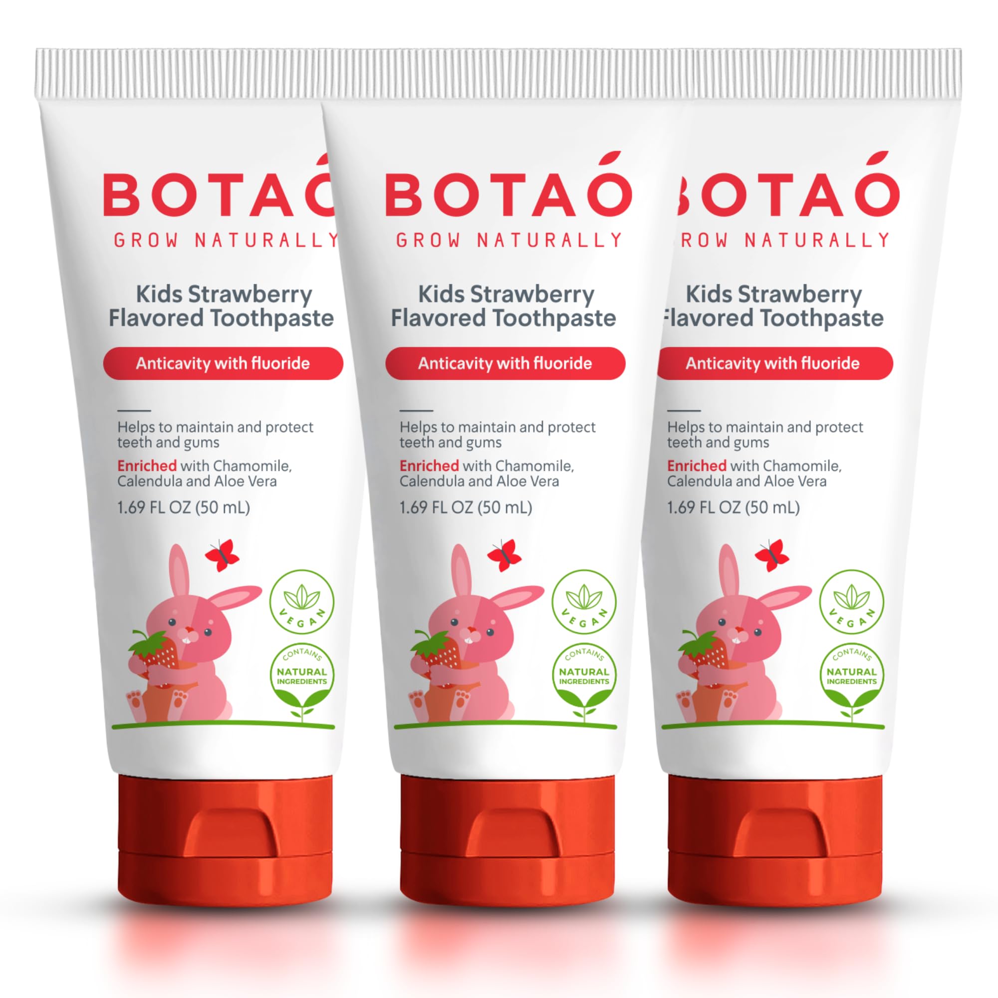 BOTAO Kids Toothpaste 3-Pack - front view
