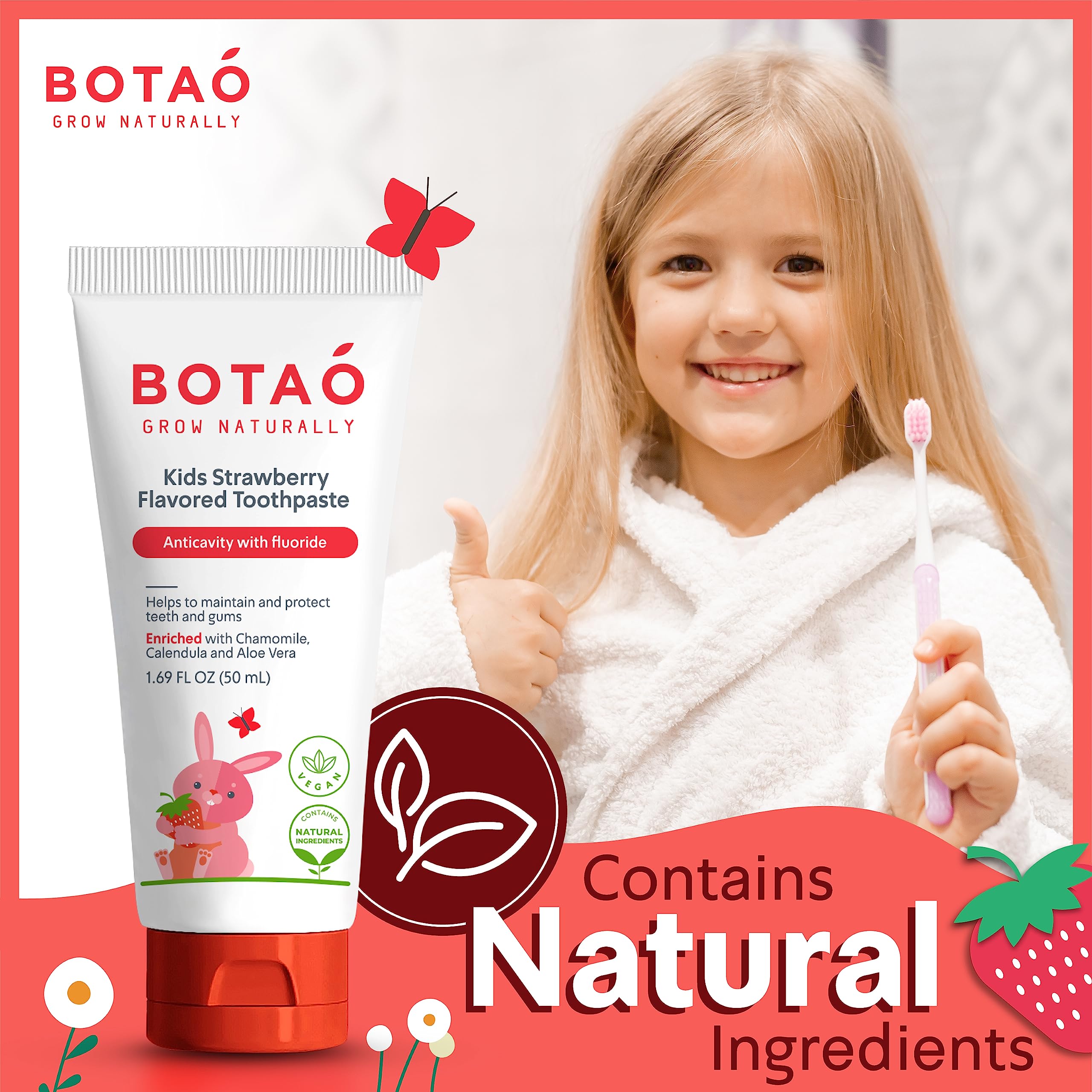BOTAO Kids Toothpaste 3-Pack - ingredients and features