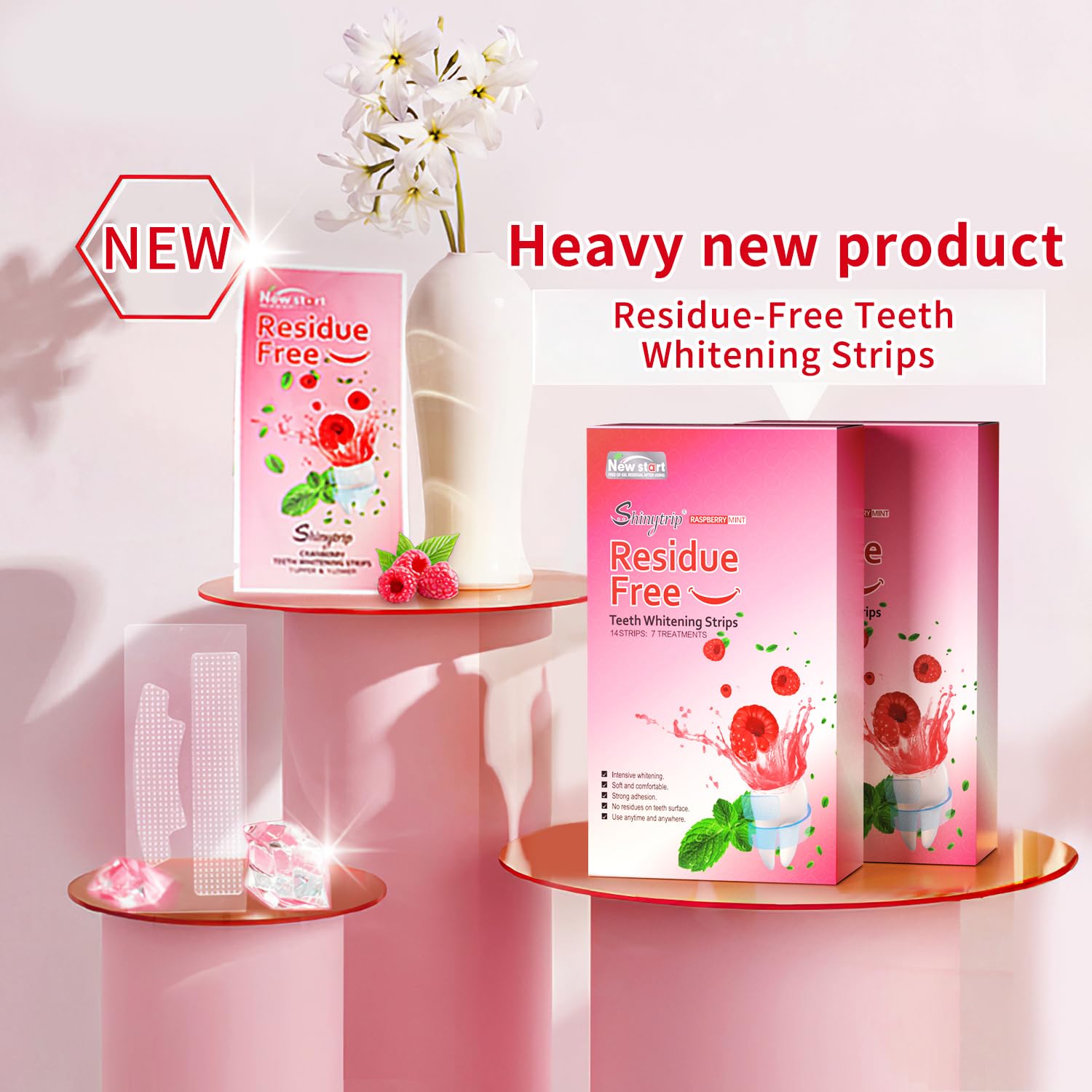 Whitening strips remove stains from coffee, tea, and red wine