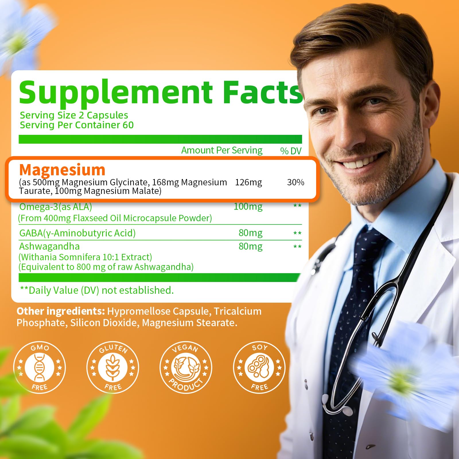 Bottle of 120 capsules representing a 60-day supply