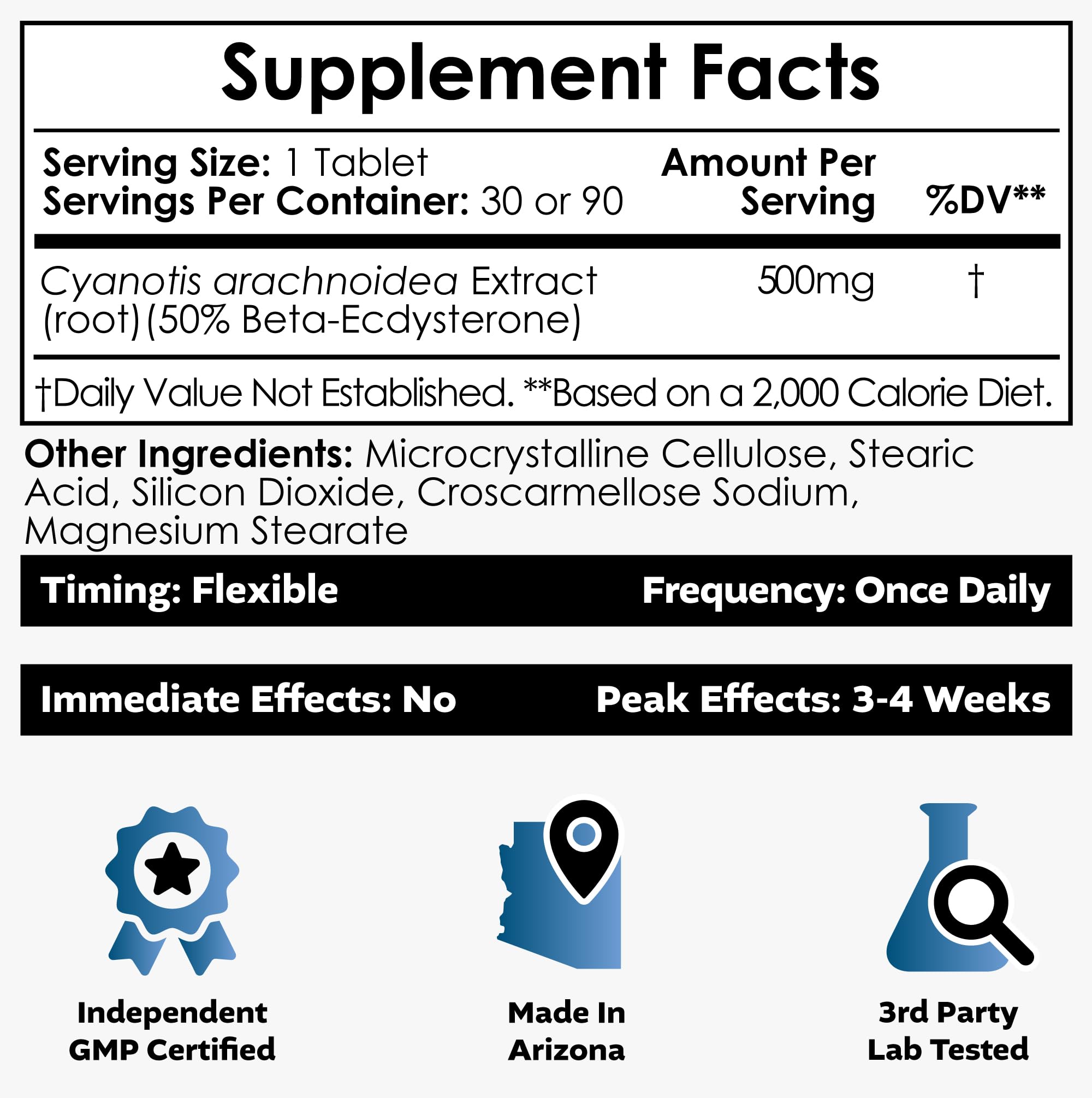 Nootropics Depot Beta Ecdysterone 50% label on bottle