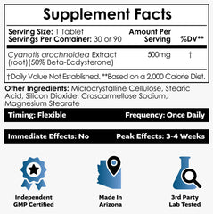 Nootropics Depot Beta Ecdysterone 50% label on bottle