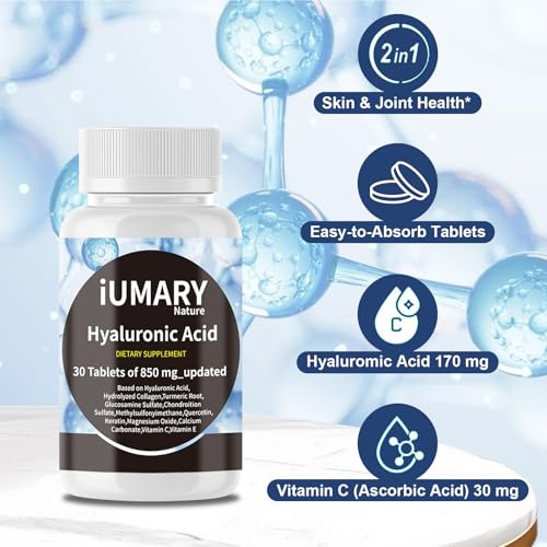 Front view of bottle with Hyaluronic Acid label