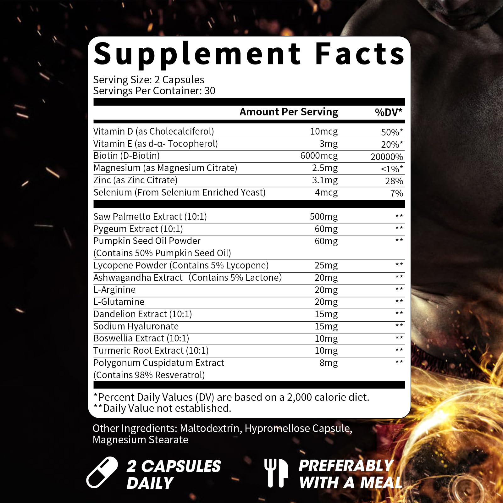 60-count bottle packaging of Saw Palmetto for Men