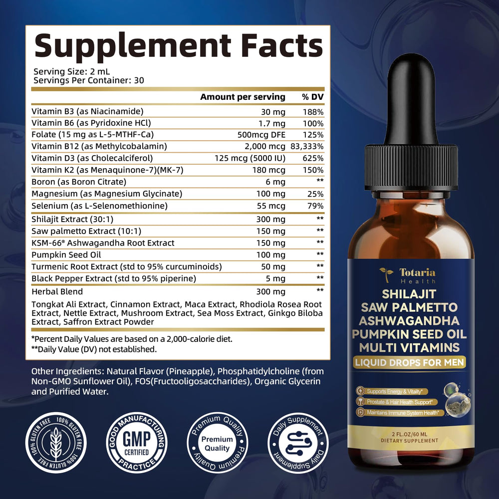 2FL bottle of pineapple flavor Shilajit drops for men