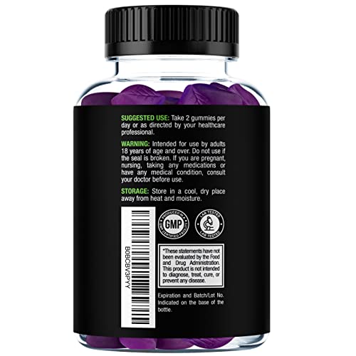 Bottle with nutrition facts for Irish Sea Moss Gummies