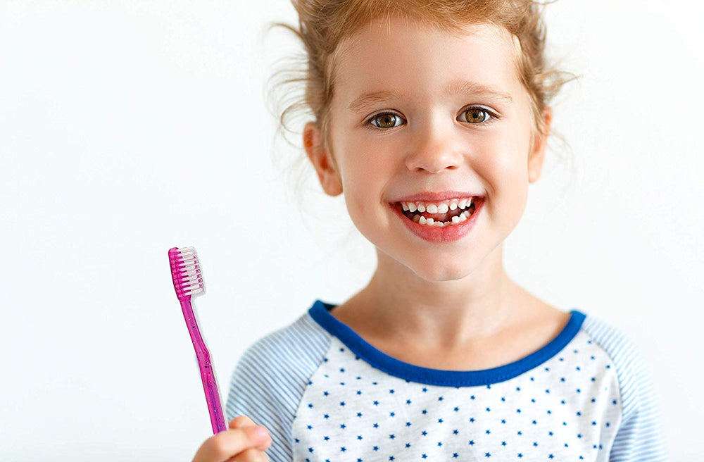 No-water-needed 144-count kids toothbrushes with bubblegum design