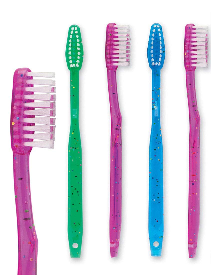 Close-up of soft bristles on Bottles N Bags kids toothbrush