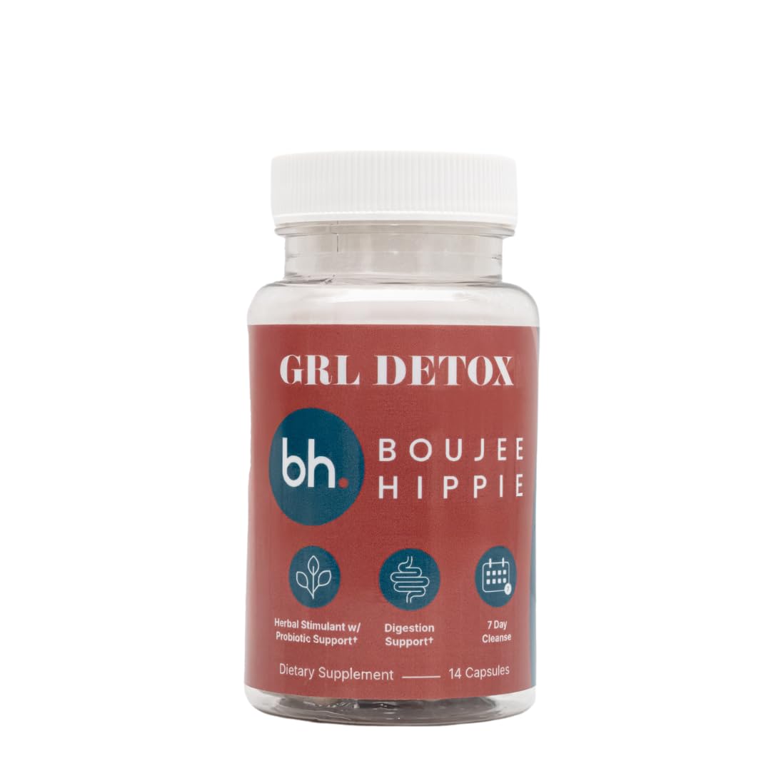 Boujee Hippie GRL Detox bottle with sleek label supports daily wellness.