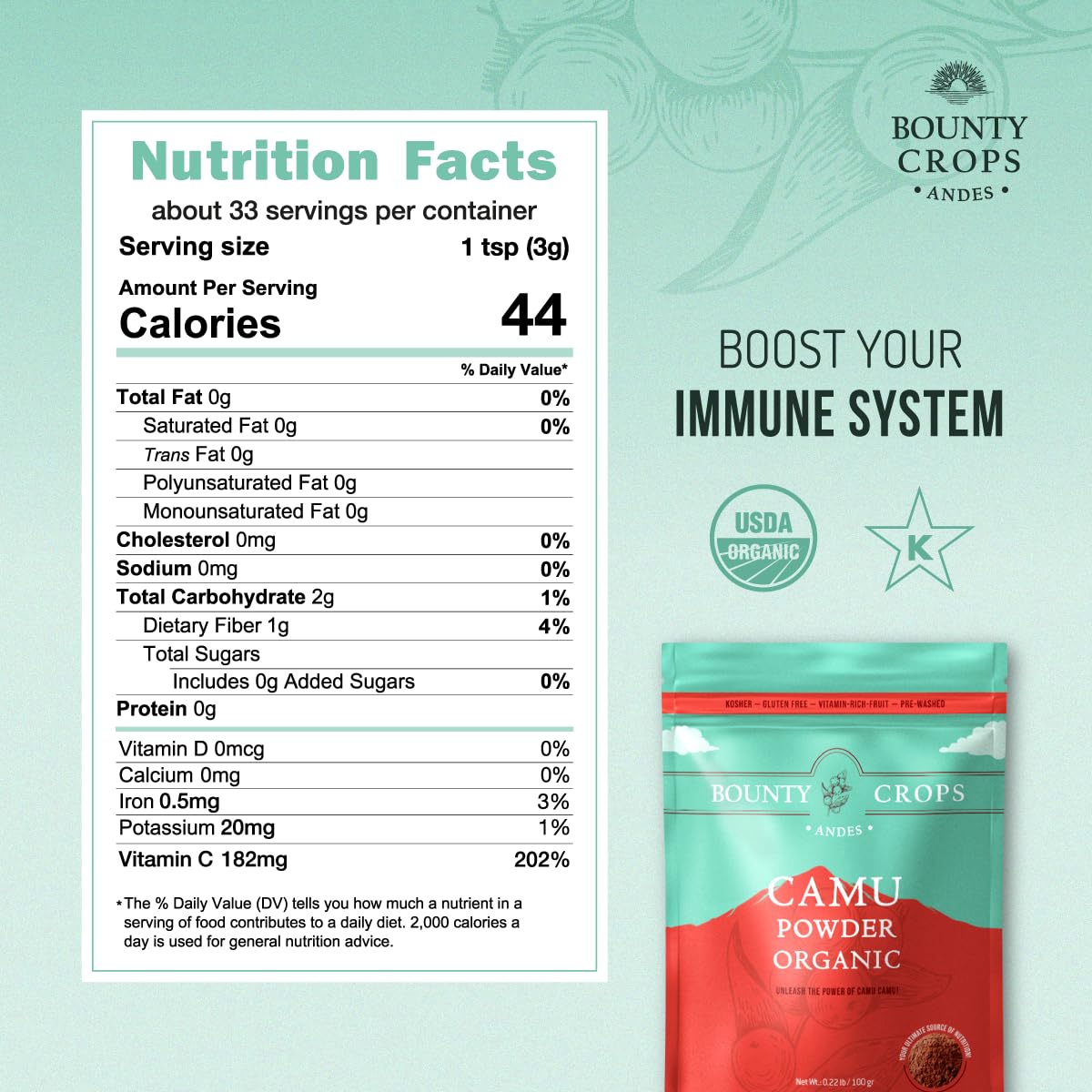 Label showing organic, non-GMO and gluten-free certification