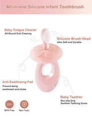 Soft silicone toothbrush head for infant care