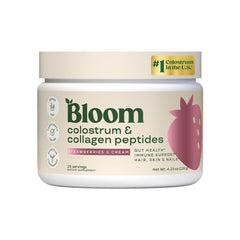 Bloom Nutrition Bovine Colostrum Powder Strawberry – front view
