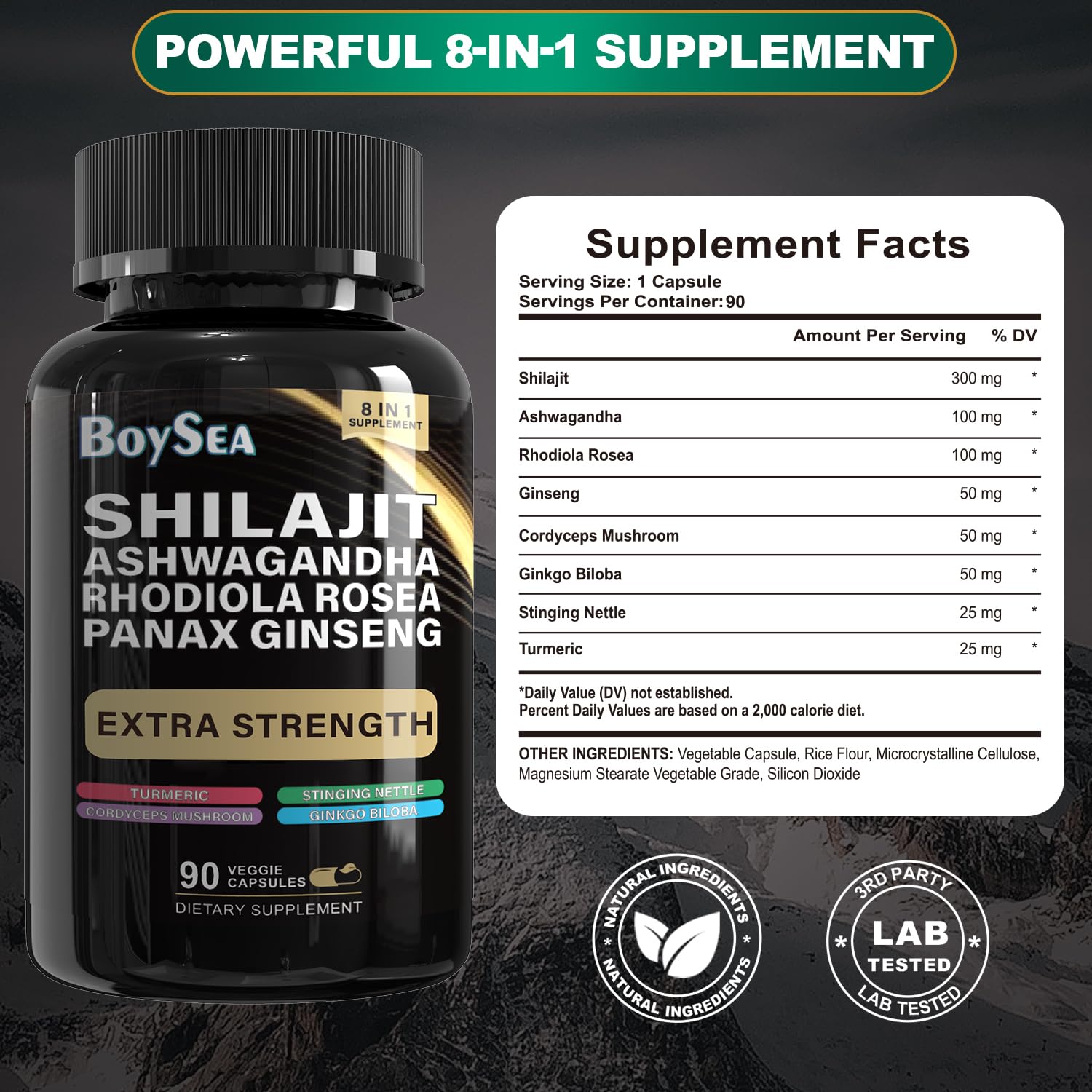 Two-bottle Boysea Shilajit & Sea Moss bundle