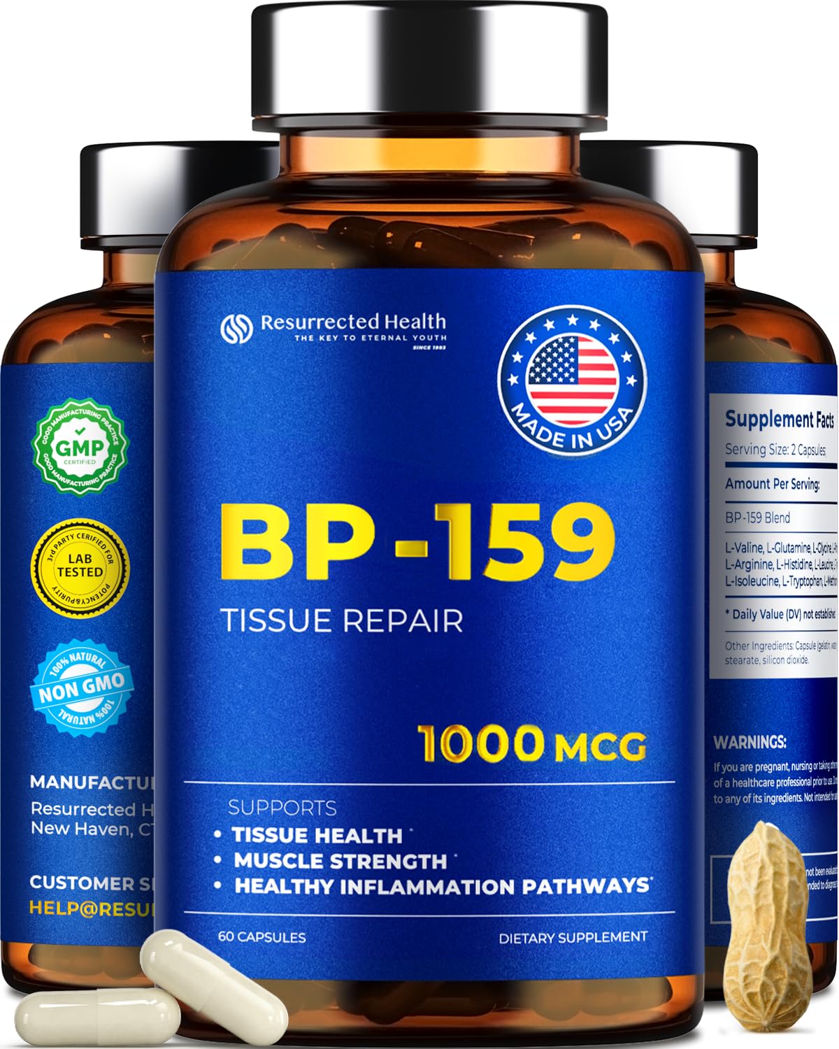 BP-159 capsules bottle - front view with label