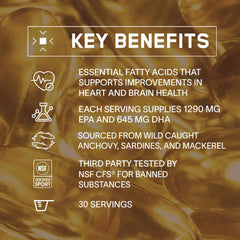 Label highlighting 1200mg EPA and 600mg DHA per serving
