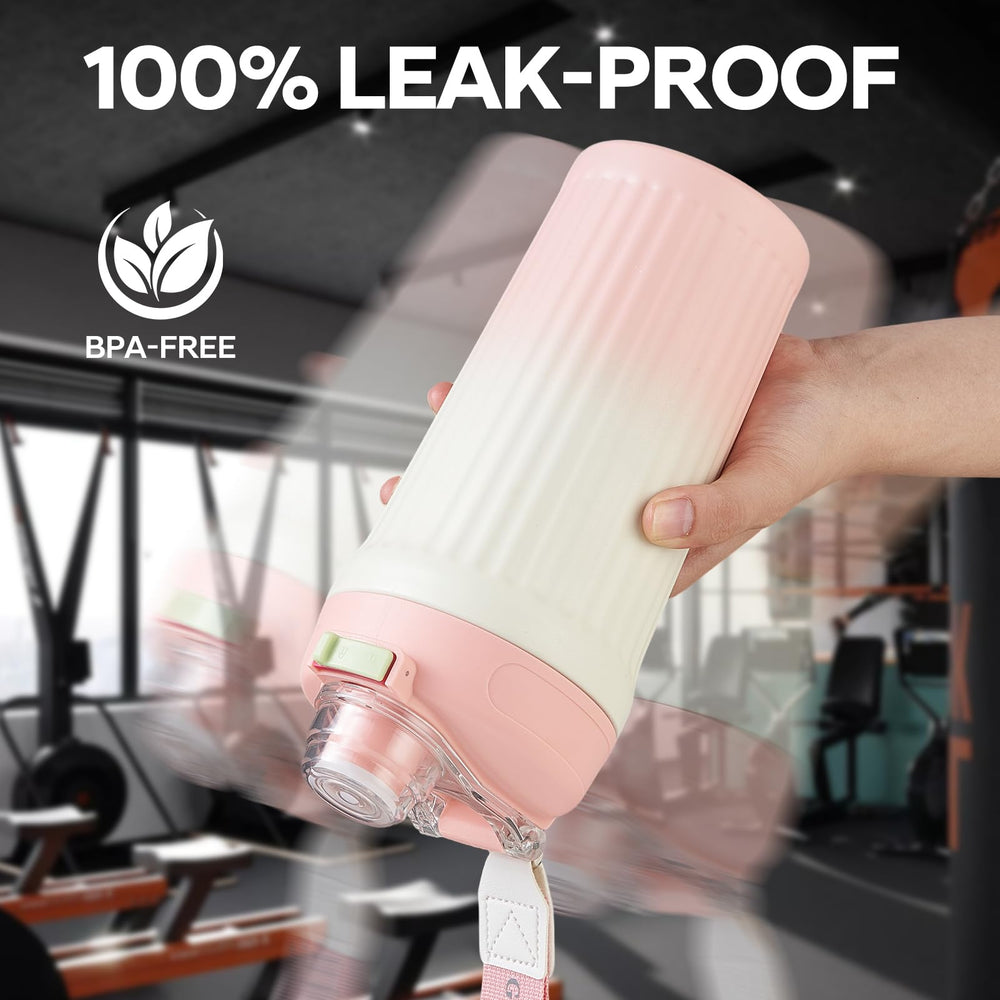 Double-wall insulated BPA-free pink shaker bottle
