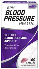 Front view of BPH caplets bottle with purple beetroot label