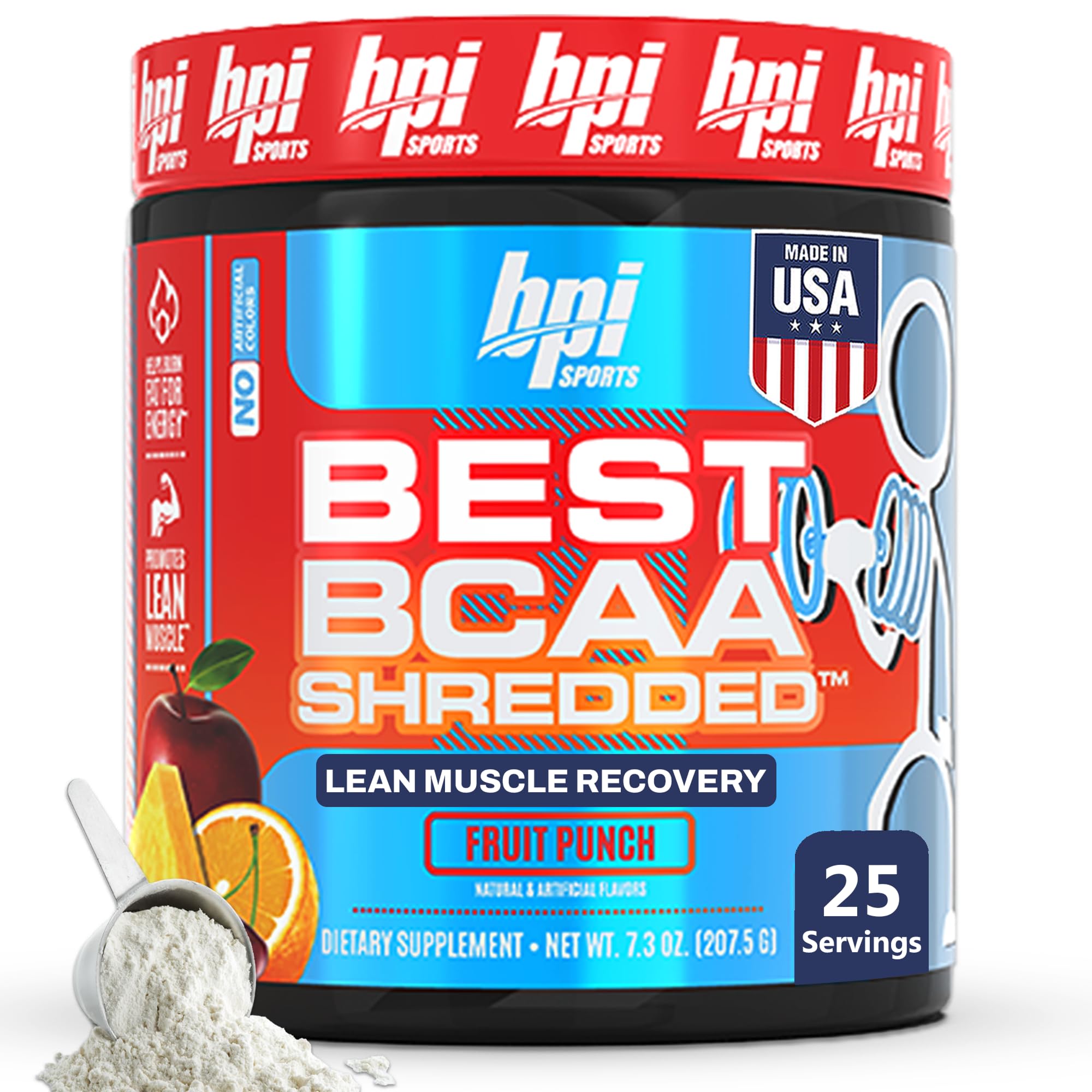 BPI Best BCAA Shredded canister in Fruit Punch flavor