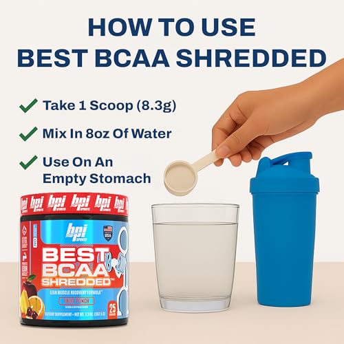 BCAA Shredded being poured into a glass of water
