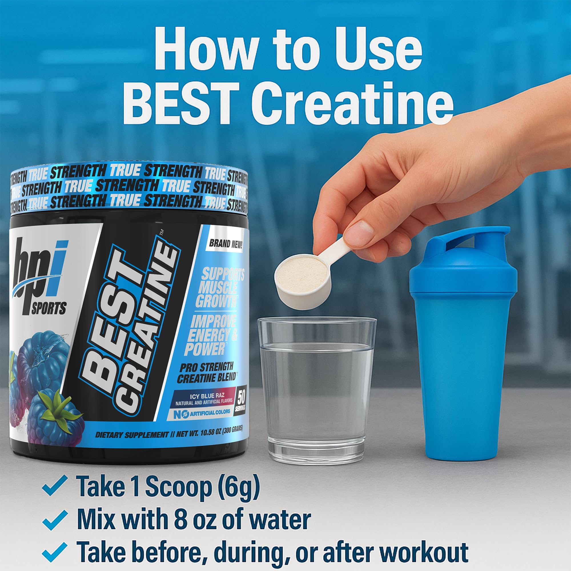 Athlete performing workout with BPI Best Creatine
