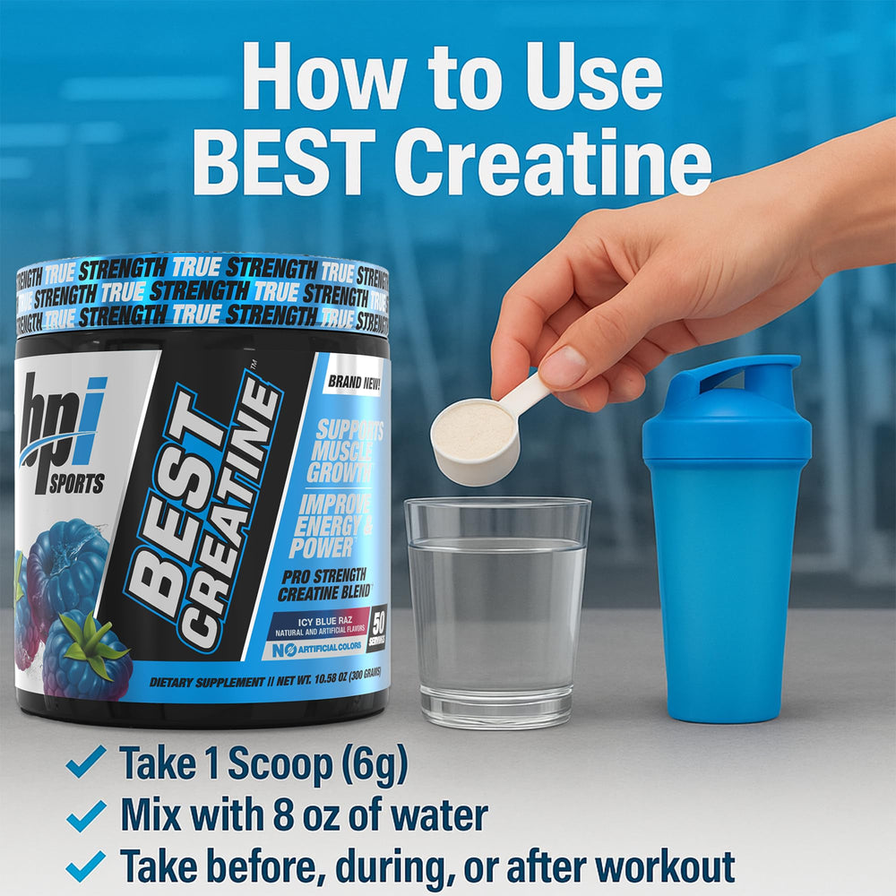 Athlete performing workout with BPI Best Creatine