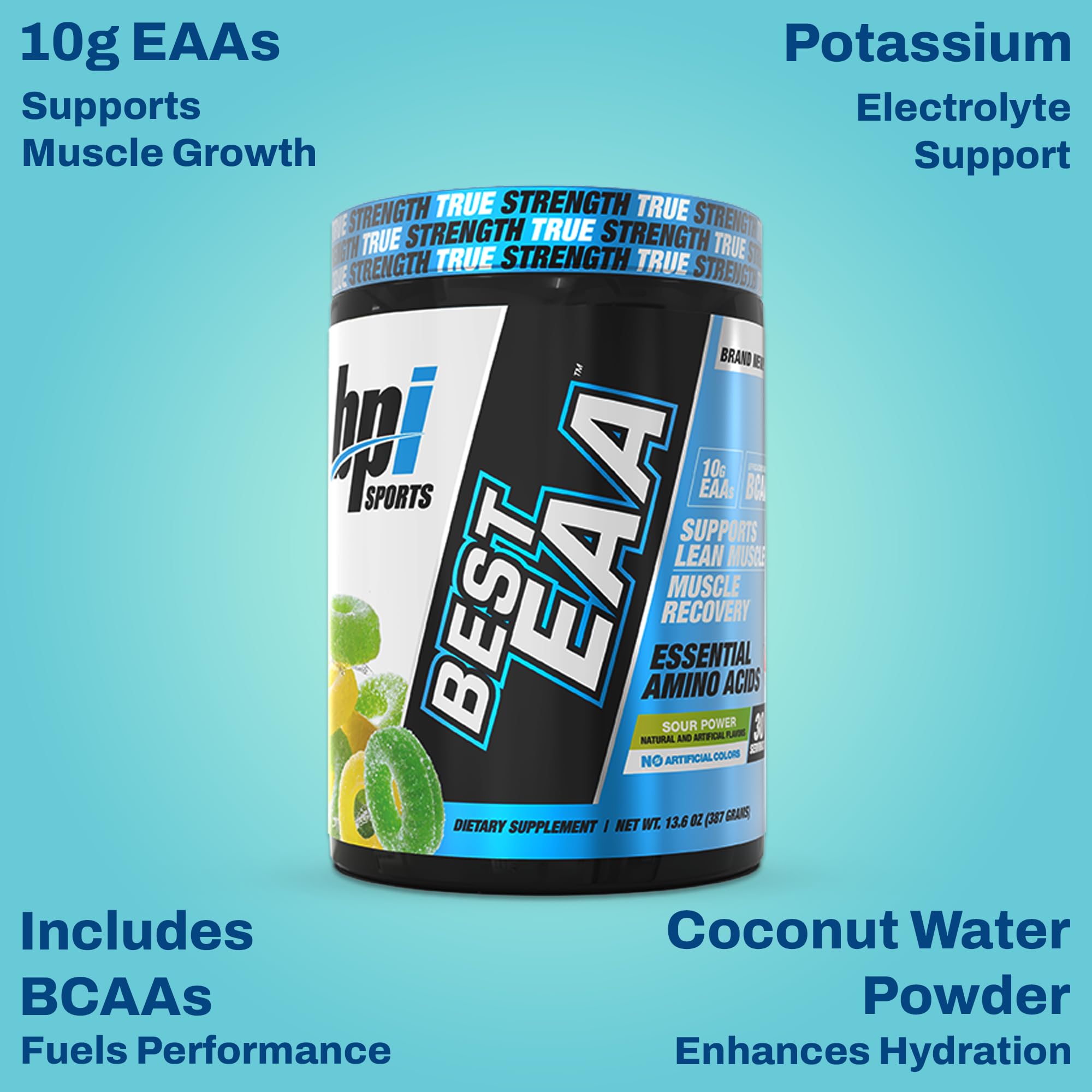 Scooper and nutrition facts for the amino acids powder