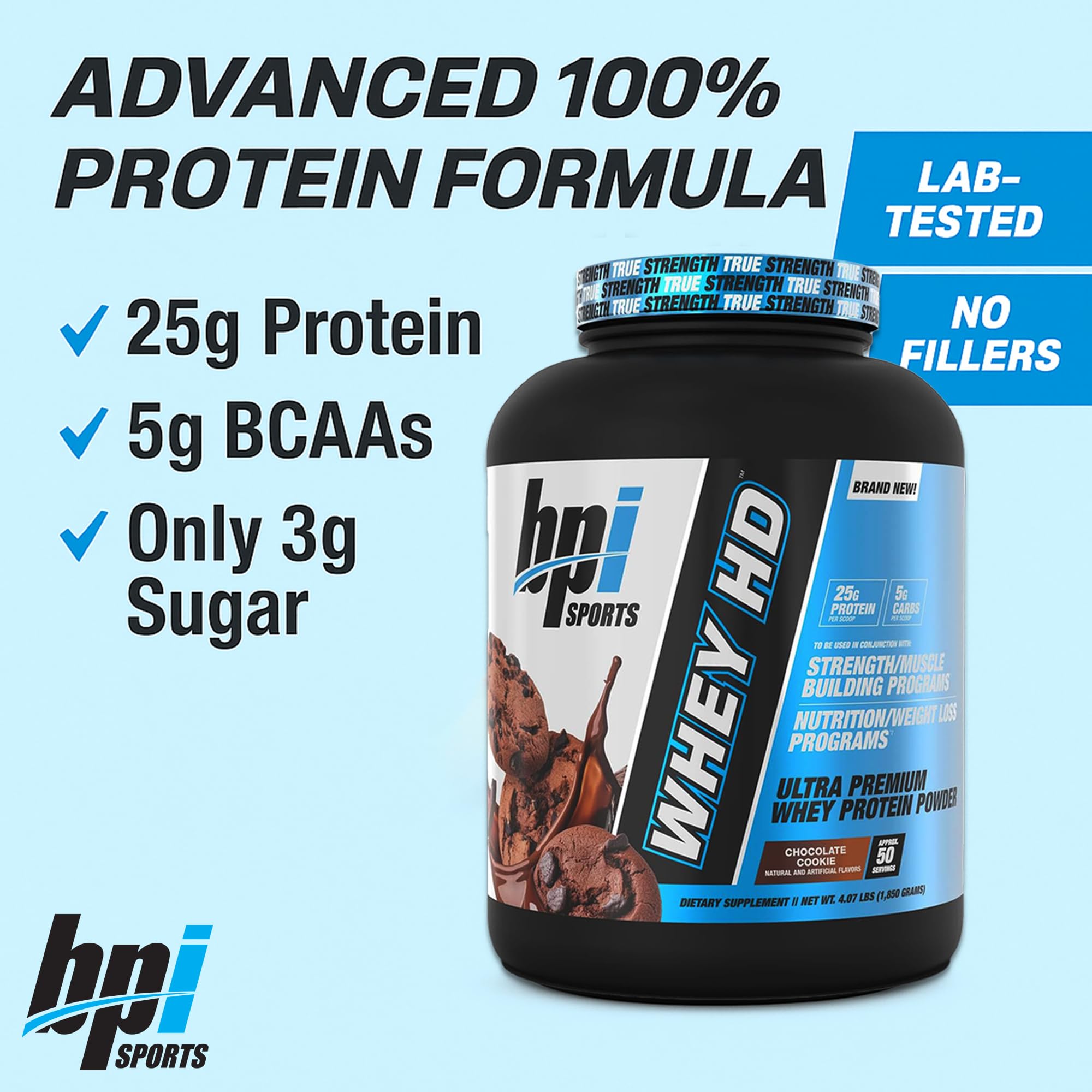BPI Sports Whey HD chocolate cookie flavor visual ideal post-workout treat