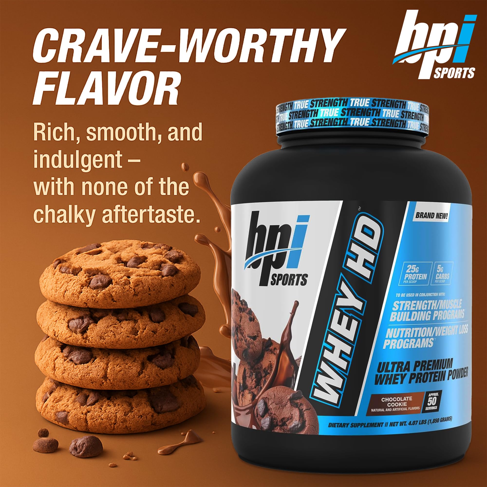 BPI Sports Whey HD scoop ready to measure a convenient serving