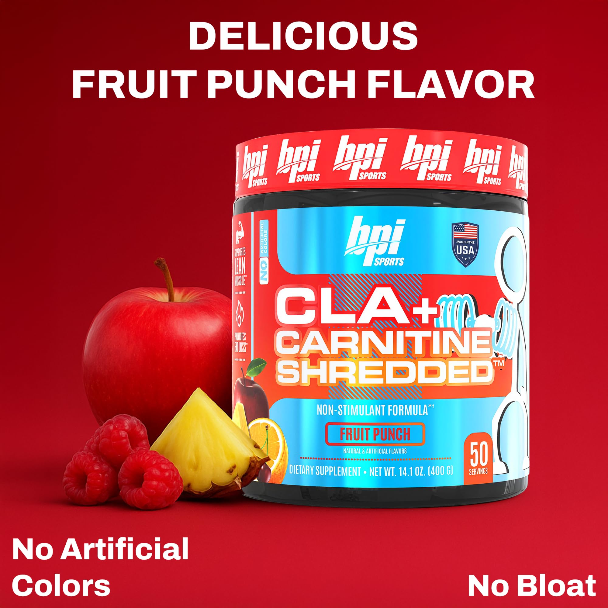 BPI Sports CLA + Carnitine Shredded bottle side profile