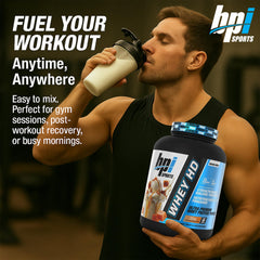 BPI Sports Whey HD scoop emphasizes 25g protein per serving.