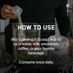 Nutrition facts panel for BPN Collagen Protein unflavored