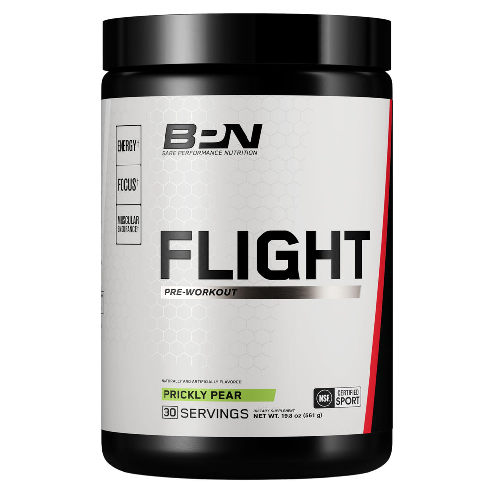 BPN Flight Pre Workout canister with Prickly Pear flavor, 30 servings