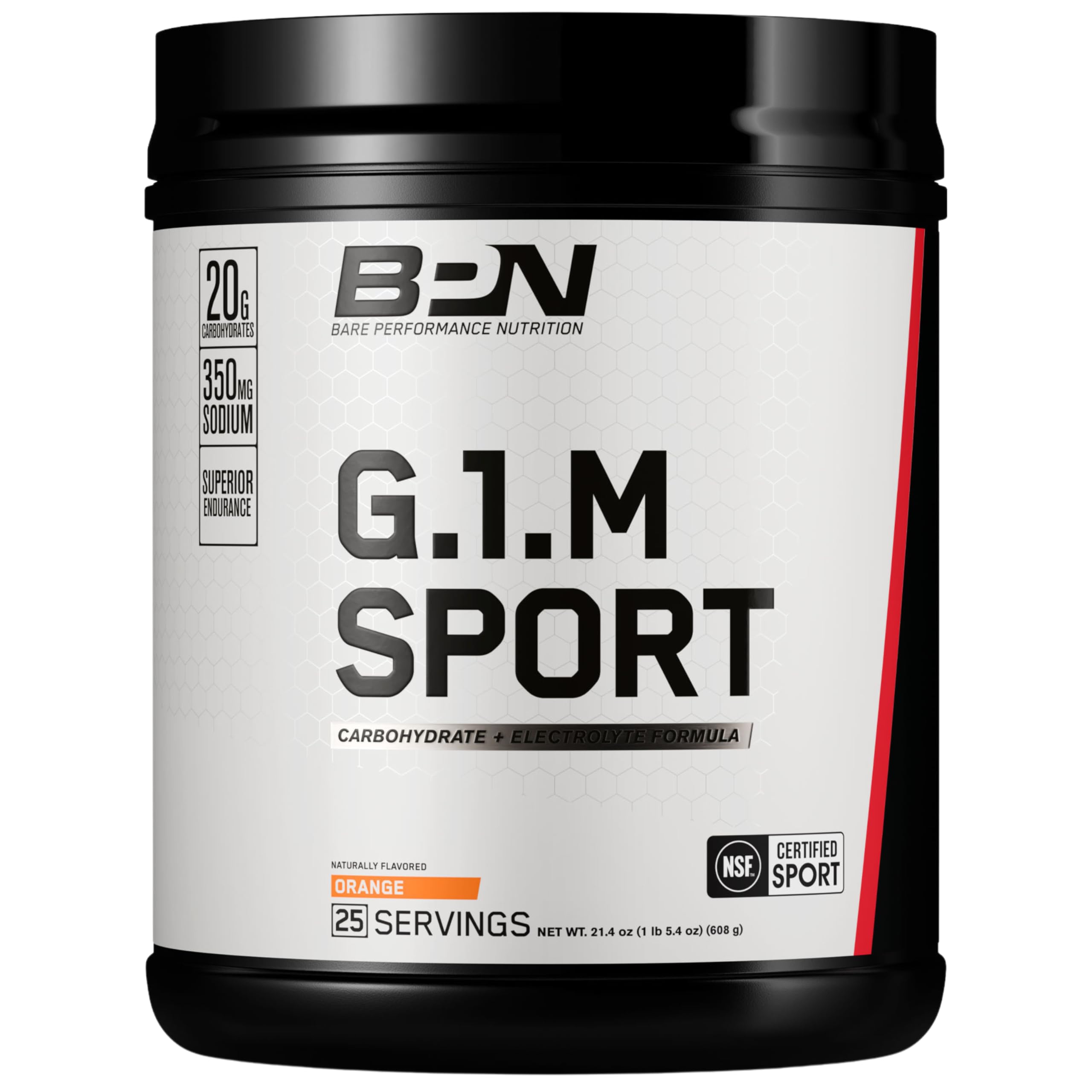Container of BPN G.1.M Go One More Sport Orange powder 25 servings