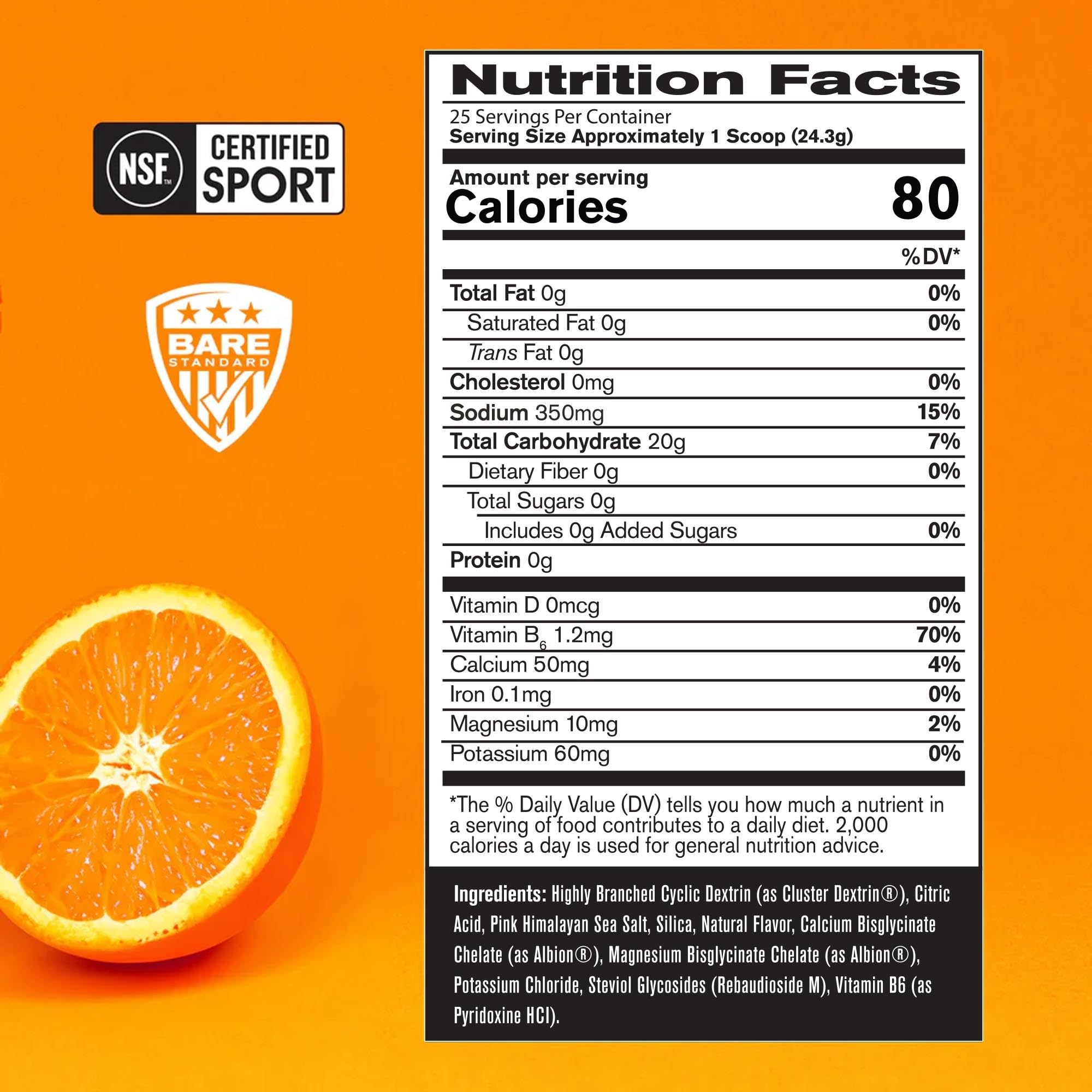 Close-up of powder scoop and orange flavor label - BPN G.1.M