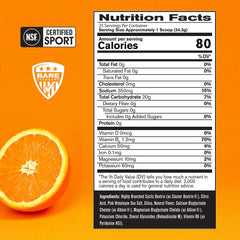 Close-up of powder scoop and orange flavor label - BPN G.1.M