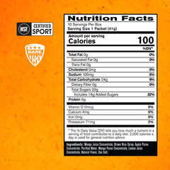 Back packaging with nutrition panel