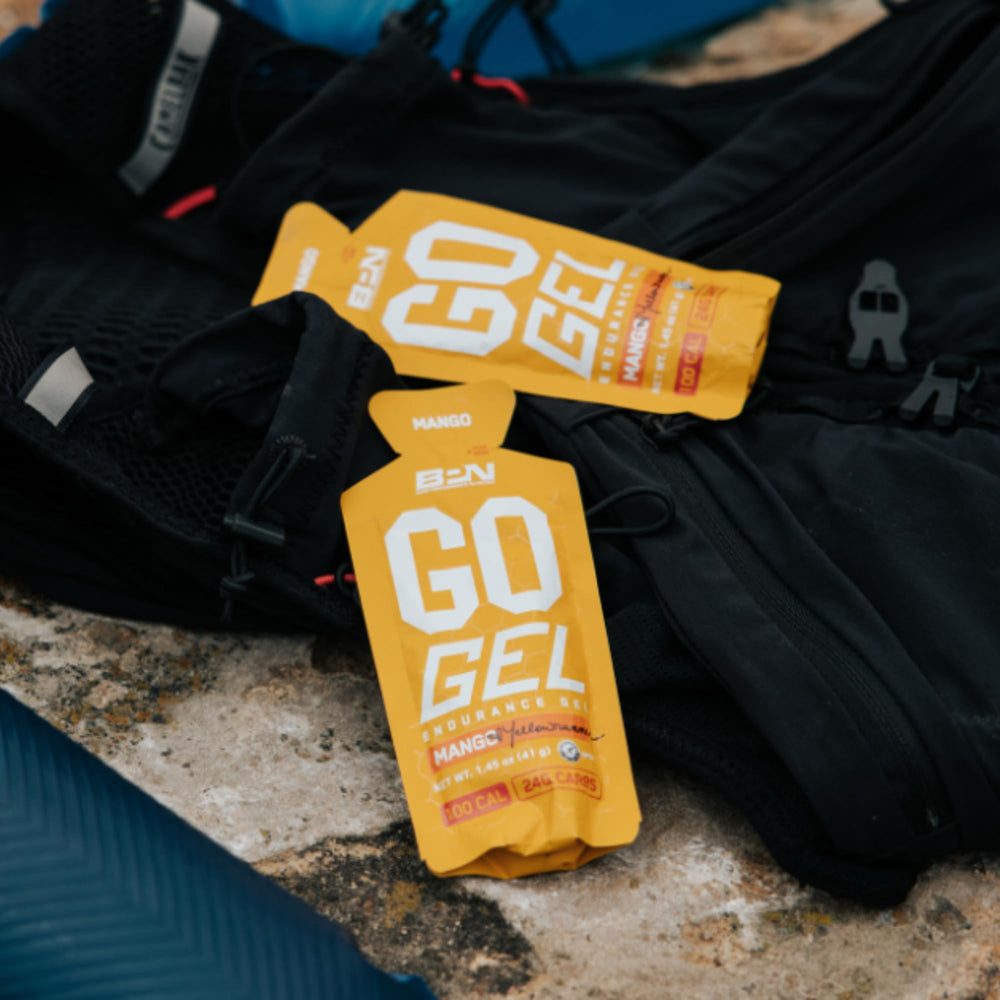 Open gel pouch showing mango gel inside