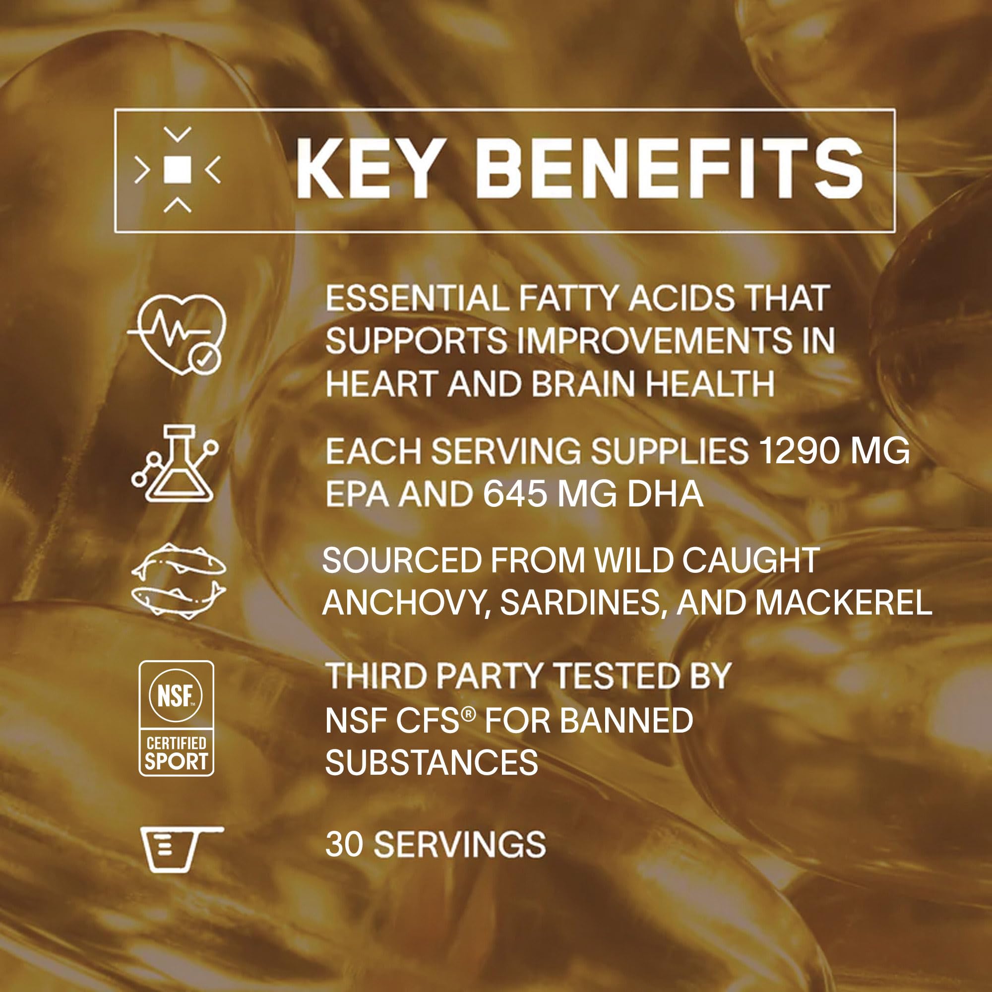 Nutrition label showing 1200mg EPA and 600mg DHA per serving