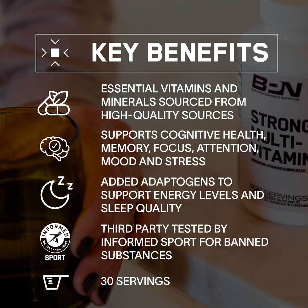 Key vitamins, minerals and ingredients of BPN Strong Multi-Vitamin