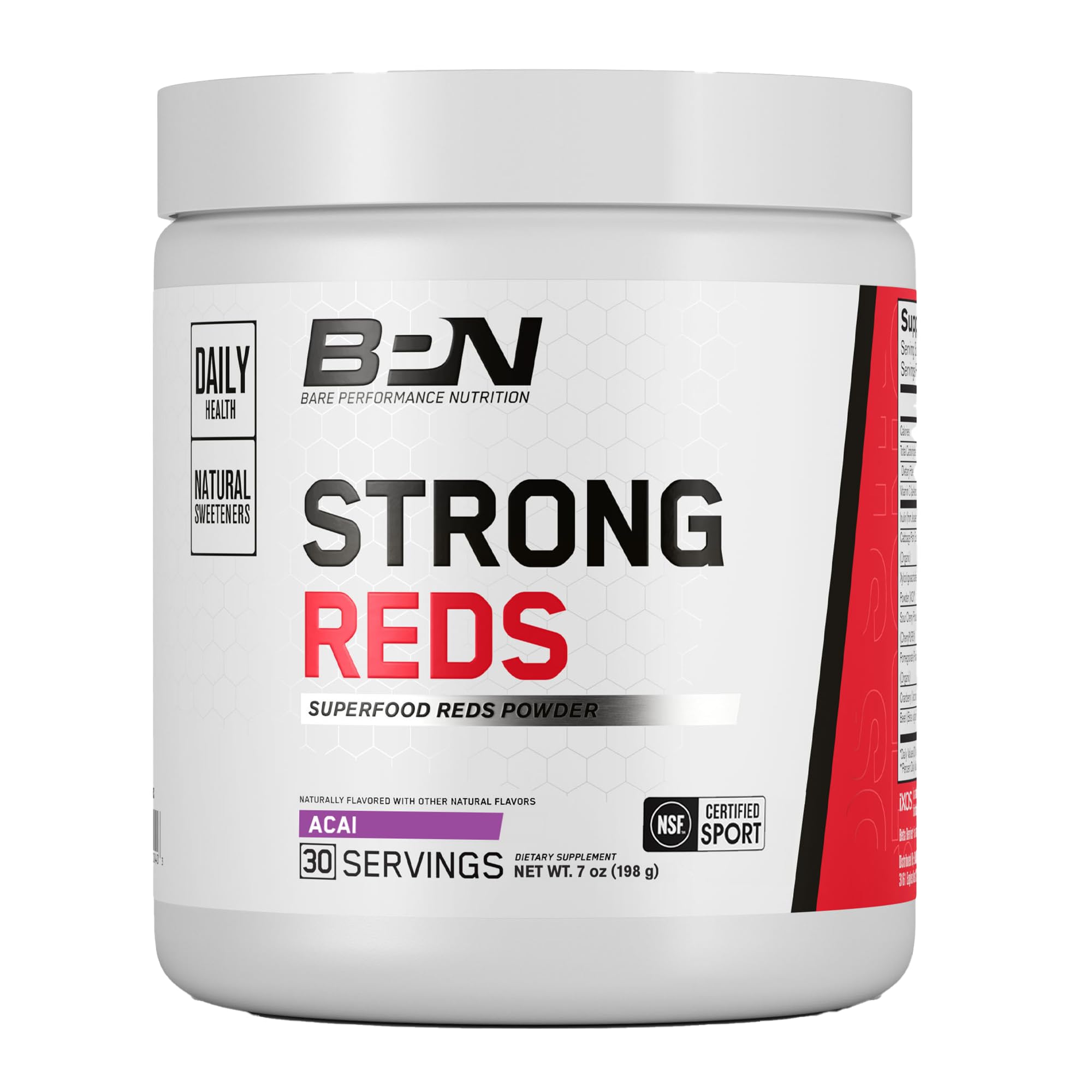 BARE PERFORMANCE NUTRITION BPN Strong Reds powder container