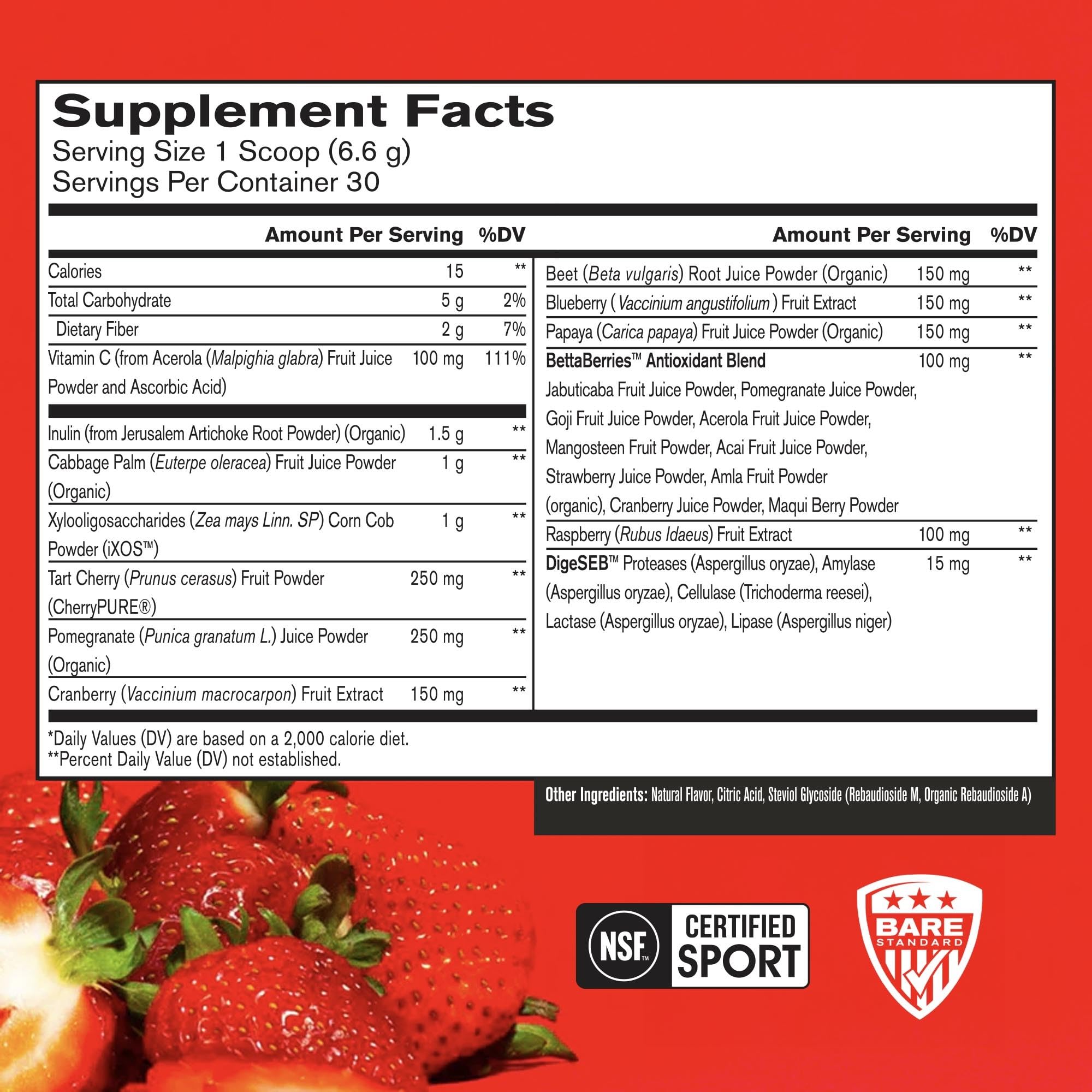 Close-up of BPN Strong Reds Strawberry label on jar